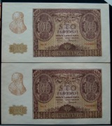 2szt :100 zł 1940 ser E kolejne numery. UNC.