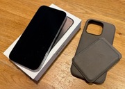 iPhone 15 Pro 512GB Natural Titanium, Etui + portfel MagSafe