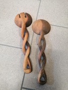 Drewno łyżki sałatkowe ozdoba kuchnia ręczna praca