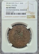 1 Baiocco 1816 - Papal States - Pius VII  - grading NGC