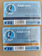 KM nr 1343 - Łabędź - karty telefoniczne ze złotym i niebieskim paskiem !