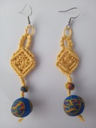 KOLCZYKI "MOZAIKA" FIMO MAKRAMA RĘKODZIEŁO