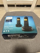 Telefon bezprzewodowy Philips D1602B/34 czarny 2szt zasilanie bateryjne