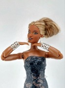 Biżuteria akcesoria bransoletka srebrna dla lalek Barbie zestaw 2 bransolet