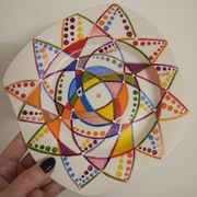 Talerz ręcznie malowany 