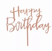 Topper Happy Birthday różowy 