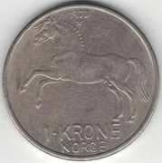 Norwegia 1 korona krone 1973 - 25 mm - nr 2