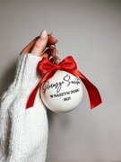 Szklana bombka personalizowana 8cm z napisem Pierwsze Święta w Naszym Domu