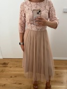 Sukienka wizytowa lacoria 40 pudrowy róż