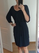 Granatowa sukienka z rękawem 3/4 40/42 bpc kod768