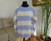 Ręcznie robiony sweter oversize z alpaki i jedwabiu 