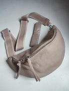 Torebka nerka XL beżowa Cappuccino matowa eko-skóra 2 paski 