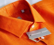 Michael Kors lniana koszula pomarańczowa slim XL 44 kenzo barbera kiton