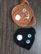 Buźki pieski 2 sztuki na szydełku kordonek zestaw 