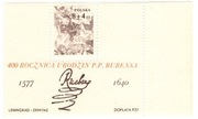 Bl. 100 (znaczek 2354) 400 r. urodzin Petera Paula Rubensa
