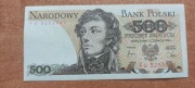 Banknot 500 zł z 1982r, Seria FU Stan!!!
