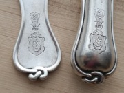 NÓŻ I WIDELEC SREBRO PRÓBA 800 NIEMCY STARK POSEN HERB LELIWA