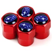 Subaru czerwone nakrętki kapturki na wentyl wentyle zawory powietrza 