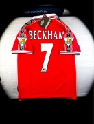 (M) BECKHAM 7 MAN UNITED 1998/1999 Nowa Czerwona Piłkarska Vintage Koszulka