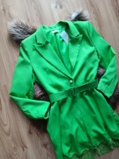 Damska marynarka rozmiar uniwersalny pasuje na M /  L zielona z paskiem