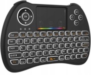 Mini Klawiatura QPAU H9 Bezprzewodowa z Touchpadem LED Czarna