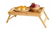 Stolik bambusowy składany taca drewniana mini stół pod laptopa 50x30