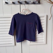 Bluzka dlugi rekaw granatowa z kieszonka 68 bawelniana koszulka Next