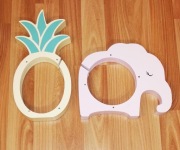 DEKORACJE DREWNIANE ANANAS + SŁOŃ SMUKEE 2SZT