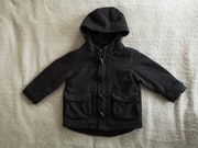 Szary grafitowy wełniany elegancki płaszcz z kapturem Next ok. 92 - 98