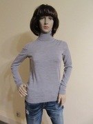 UNIQLO szary sweter golf damski 100% wełna _ XS