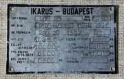 Ikarus 280.26 tabliczka informacyjna znamionowa 595-4