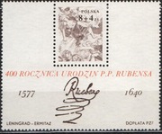 blok100,,znaczek z bloku ,2354,400 rocznica urodzin Rubensa