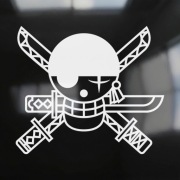 Naklejka One Piece Roronoa Zoro - Biała