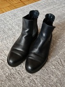 CARINI Botki Sztyblety Skóra Naturalna 36 Czarne Wygodne