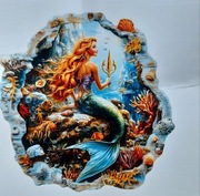 Puzzle drewniane 3D układanka Mała Syrenka prezent na święta Christmas 