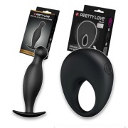 WIBRUJĄCY PIERŚCIEŃ RING NA PENISA + PLUG KOREK ANALNY MASAŻER PROSTATY