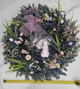 Stroik, wianek Wielkanoc, wieniec, wiosenny, duży i gęsty 45cm róż !