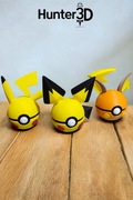 ZESTAW figurek ewolucje Pichu, Pikachu, Raichu ok 10x10 cm