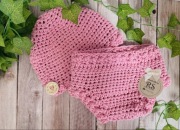 Komplet Handmade Bawełna Bloomersy + Czapka