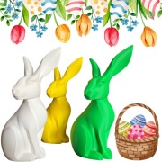 KRÓLIK ZAJĄC WIELKANOCNY 3D 23 CM DEKORACJA OZDOBA ŚWIĄTECZNA WIELKANOCNA