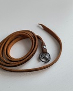 Bransoletka skórzana z tłoczeniami brązowa