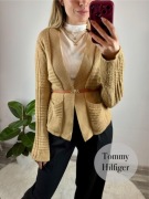 Brązowy kardigan Tommy Hilfiger S 36 na jesień luźny na jesień damski