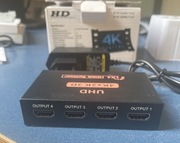 HDTV splitter 1 to 4 z zasilaczem