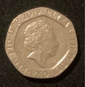 Wielka Brytania. 20 pensów. Twenty pence. 2019. Elżbieta II.