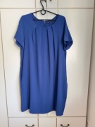 Elegancka niebieska szafirowa midi sukienka Marks&Spencer XXL/44
