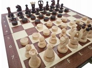 Szachy z drewna Mahoniowego i Jaworka produkcja PL