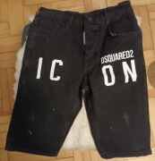 DSQUARED2 krótkie spodnie czarny jeans rozmiar L
