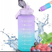 BUTELKA MOTYWACYJNA BIDON NA WODĘ ZE SŁOMKĄ Z UCHWYTEM MIARKĄ 2000 ml 2 l