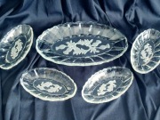 Patera OSTY + 4 śledziowki retro Ząbkowice ? Hortensja ? prl vintage