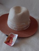 Ekskluzywny kapelusz letni typu fedora z Madrytu, Top Vintage, NOWY 
